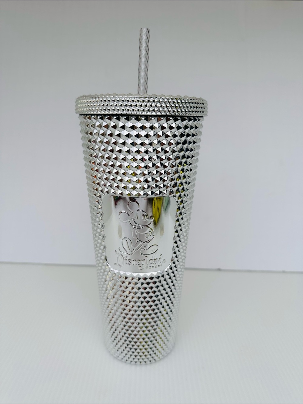 Disneyland Starbucks Metallic Studded Tumbler Mickey Mouse 24oz Cold Cup NEW